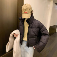 Womens Short Stand-collar Stylish American-style Down Jacket