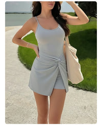 Spicy Girl Sexy Backless Waist-cinching Figure-flattering Dress