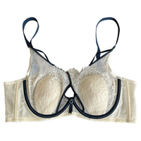 Sexy Cross-Over Lace Bra With Soft Underwire Thin Latex Design That Makes A Fuller Bust Appear Smaller