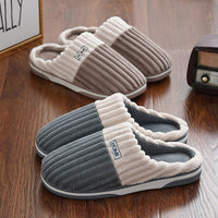 Men's Cotton Slippers Home Autumn And Winter Thick Bottom Non-slip Home