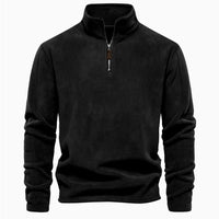 New Mens Long-sleeve Hoodie With A Stand-up Collar And A Half-zip