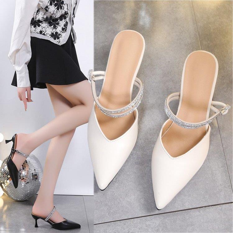 Closed Toe Half Slippers Women's Summer Wear Pointed Toe