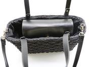 Ladies Rattan Bag Black Beach Weave