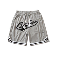 Brand Letter Embroidery Stitching Casual Shorts