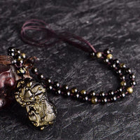 Natural Citrine Pixiu Pendant Necklace For Men