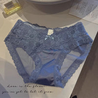 Women's Satin Mesh Lace Low Waist Underwear
