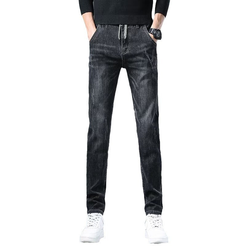 Jeans Men's Straight Loose Elastic All-matching Long Pants