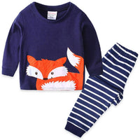 Cartoon Cute Animal Pattern Boy Cotton Long-sleeved Pajamas