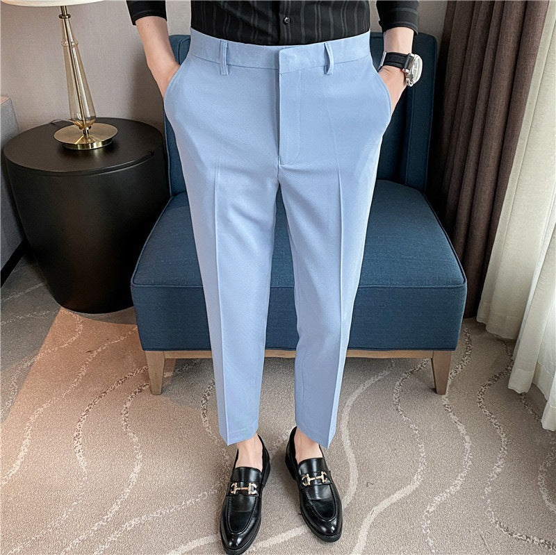 Men's Springsummer Draping Solid Color Casual Suit Pants Stretch Comfortable Suit Pants Trousers