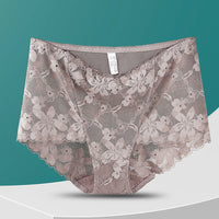 High Waist Hollow-out Lace Flower Underwear Belly Contracting Hip Lifting Cotton Bottom Fat