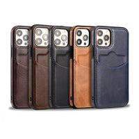 Card-inserting Leather Case Back Cover Protective Shell