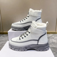 Thickened Warm Cotton Shoes Women Leather Waterproof And Cashmere Martin Boots