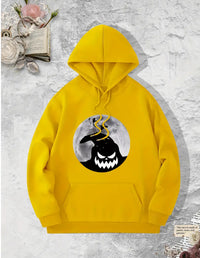 Printed European And American Fleece Hooded Sweatshirt