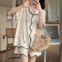 Women's Fashion Casual Short Sleeve Cute Loungewear Suit