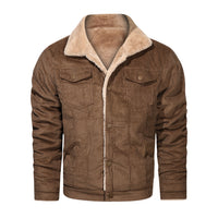 Corduroy Young Men's Jacket Casual Loose Large Size Men's Jacket Plus Velvet Thickened