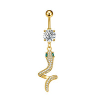 Personalized Zircon Butterfly Round Belly Button Ring