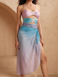 Swimsuit Hot Spring Set With Hollowed-Out Bikini