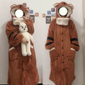 Soft Girl Cute Little Tiger Flannel Pajamas For Women