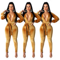 Sexy Fashion Solid Color Silver Fox Velvet Jumpsuit