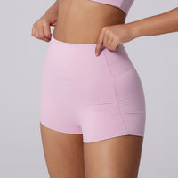 Sports Fitness Pleated Peach Hip Outer Shorts