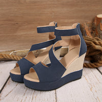 Women's European And American Color Matching Wedge Sandals