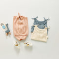Hollowed-out Knit Suspenders Set Jacquard Bind