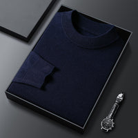 Worsted All Wool Sweater Solid Color Simple Knitwear