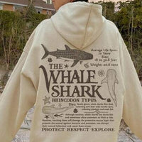 Women's Casual Shark Slogan Print Hoodie Sweatshirt