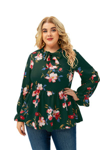European And American Long-sleeved Printed Top