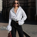 Stitching Flower Long Sleeve Shirt