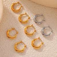 Fashionable Light-luxury U-shaped Oval Ear Clips In Titanium Steel Simple And Versatile