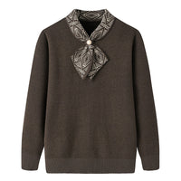 Women's Half Turtleneck Western Style Velvet Thickening Sweater