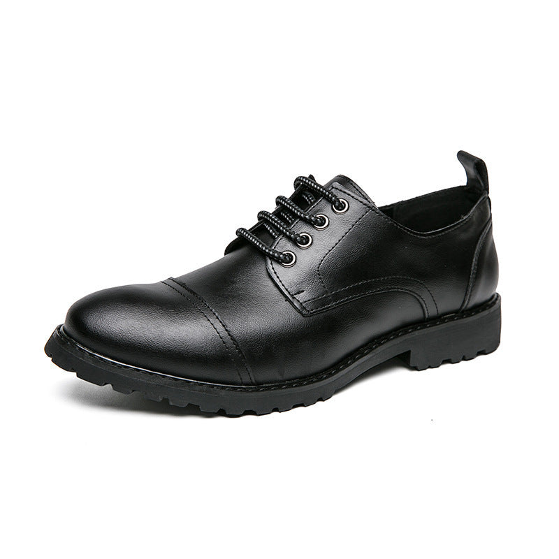 Three-joint Leather Shoes Men's Business Formal Wear Business Casual Round Head