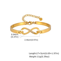 Copper Zircon Heart-Shape 8 Infinity Symbol Fashionable Trendy Korean-Style Sweet Yet Cool Bracelet