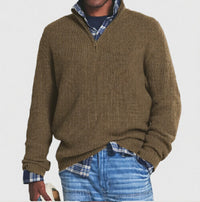 Men's Business Casual Loose Zip Stand Collar Sweater