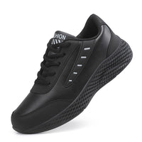 Leather Women's Shoes Casual Sneaker Round Toe Flat Heel Women's Running Shoes