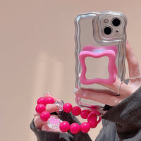 Electroplated Silver Clay Mirror Bracket Phone Case