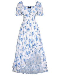 French-style Floral Print Slim-fit Slip Dress For Women
