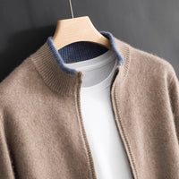 New Men's Sweater Half High Neck Zip Fashion Coat Business Knitwear Order