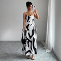 Women's Sexy Printed Side-Slit Slip Dress