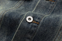 Washed And Worn Denim Clothes Jacket Men's Punk