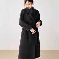 Extended Over-the-knee Double-sided Woolen Coat Women's Coat