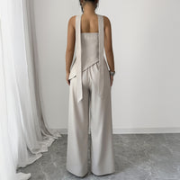 An Elegant And Sophisticated Midriff-baring Top And Bottom Set
