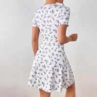 Elegant White Polka-Dot Dress For Women