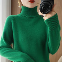 Women's Fashion High Collar Knitted Sweater
