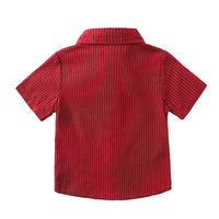 Gentleman Bow Tie Red Striped Shirt Overalls Birthday Gift Children Outwear