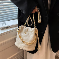 New Trendy Textured Plaid Chain Western Style All-matching Shoulder Messenger Bag For Women