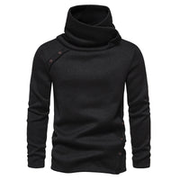Men's Cascading Collar Sweater Coat Jacquard Pullover Sports Sweater
