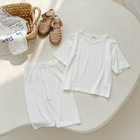 Modal Children's Pajamas Short-sleeved Thin Bellyband Homewear Suit