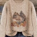 Thick Needle Digital Printing 3D Round Neck Sweater